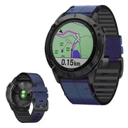 Correa de cuero de 22 mm para reloj Garmin - Azul