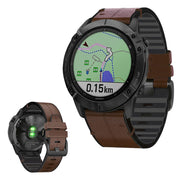 Correa de cuero de 22 mm para reloj Garmin - Café