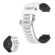 Correa de silicona de doble color para dispositivos Garmin - Blanco / Negro