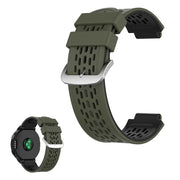 Correa de silicona de dos colores para dispositivos Garmin - Verde Militar / Negro