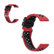 22mm Correa de reloj universal de silicona de doble color + lazo - Rojo / Negro