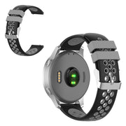 Correa de silicona de doble color para reloj Garmin Vivoactive 4S / Vivomove 3S de 18 mm - Negro / Gris