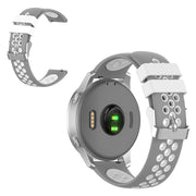 Correa de silicona de doble color para reloj Garmin Vivoactive 4S / Vivomove 3S de 18 mm - Gris / Blanca
