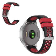 Correa de silicona de doble color para reloj Garmin Vivoactive 4S / Vivomove 3S de 18 mm - Negra / Roja