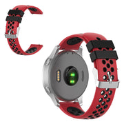 Correa de silicona de doble color para reloj Garmin Vivoactive 4S / Vivomove 3S de 18 mm - Roja / Negra