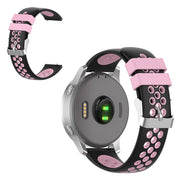 Correa de silicona de doble color para reloj Garmin Vivoactive 4S / Vivomove 3S de 18 mm - Negro / Rosa