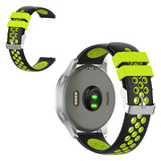 Correa de silicona de doble color para reloj Garmin Vivoactive 4S / Vivomove 3S de 18 mm - Negra / Verde