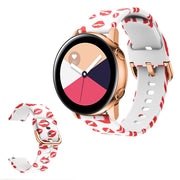 Correa de silicona con estampado pintoresco para reloj Amazfit y Samsung - Labios Rojos