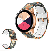 Correa de silicona con estampado pintoresco para reloj Amazfit y Samsung - Rosa