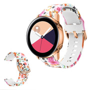 Correa de silicona con estampado pintoresco para reloj Amazfit y Samsung - Pájaro Y Flor