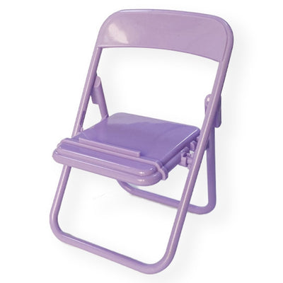 Soporte plegable universal para teléfono en forma de minisilla - Morado